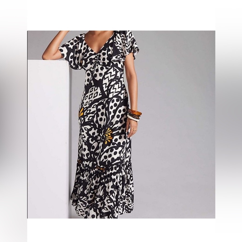 Anthropologie Farm Rio Flutter sleeve Maxi Dress size 3X